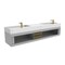 Castello Usa Amazon 84-inch Gray Vanity Set with White Top and Gold Handles CB-MC-84G-GLD-2056-WH - alternate 7